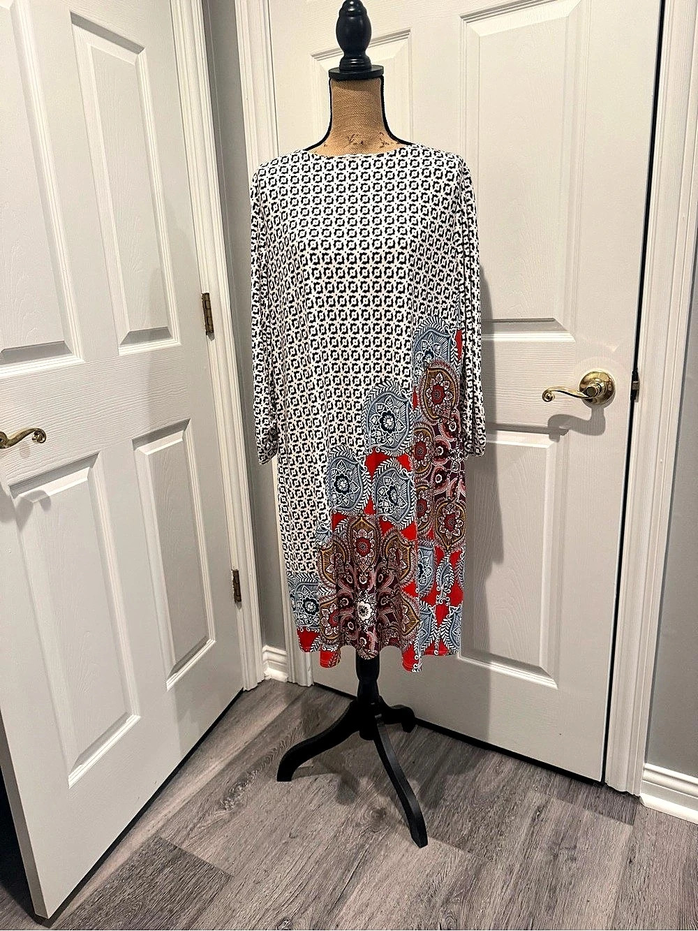 Chico's Women's Geometric Midi Dress Size 3 XL